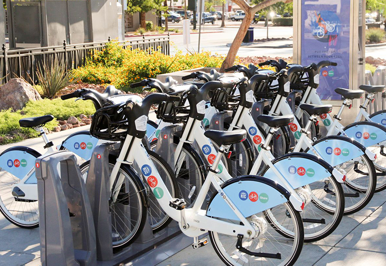 RTC Bike Share station in Downtown Las Vegas