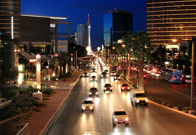 Traffic on the Strip in Las Vegas