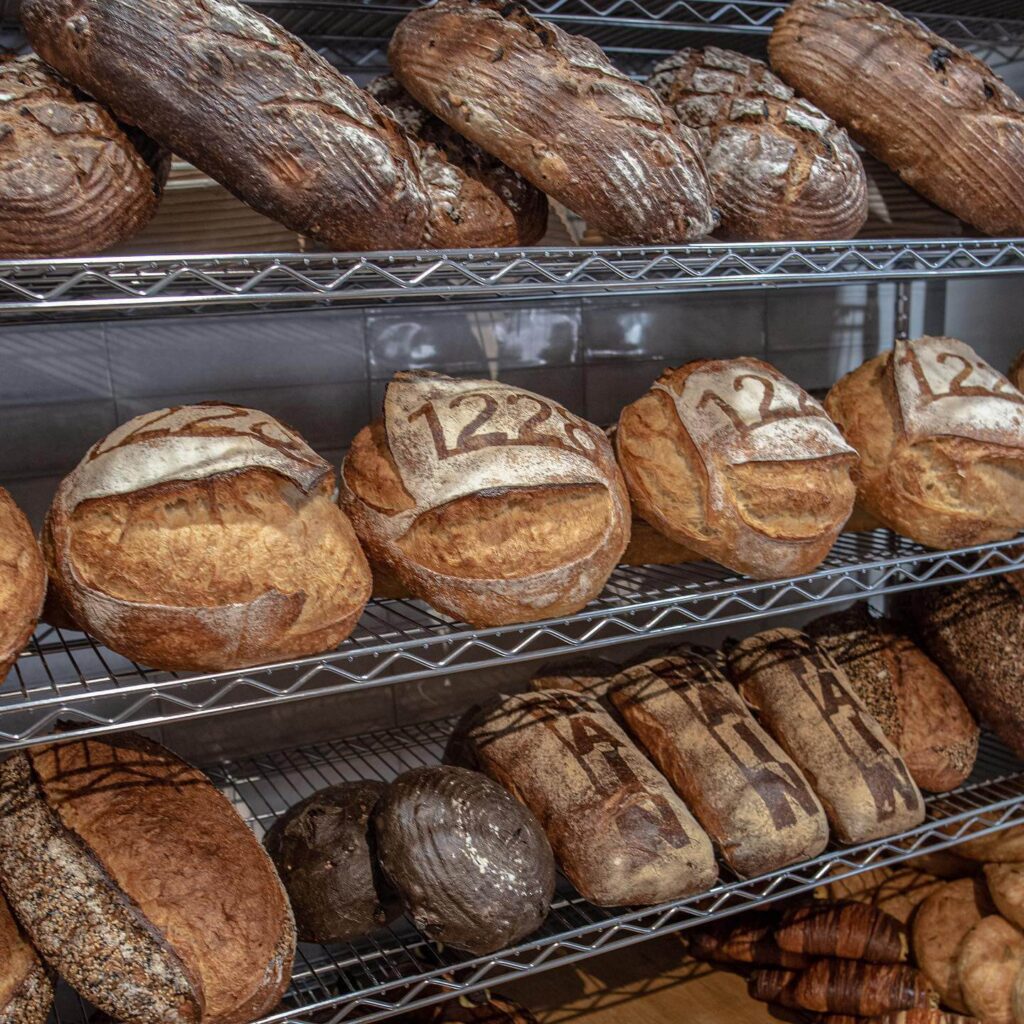 fresh bread and pastry display at 1228 main in downtown las vegas